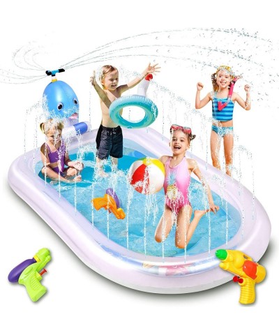 Splash Pad Inflatable Sprinkler Pool Swimming for Kids Outdoor Sprinklers Water Toys Backyard Yard Play White $26.73 Swimming...