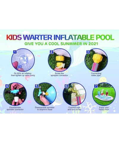 Splash Pad Inflatable Sprinkler Pool Swimming for Kids Outdoor Sprinklers Water Toys Backyard Yard Play White $26.73 Swimming...