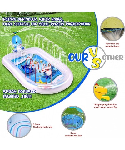 Splash Pad Inflatable Sprinkler Pool Swimming for Kids Outdoor Sprinklers Water Toys Backyard Yard Play White $26.73 Swimming...