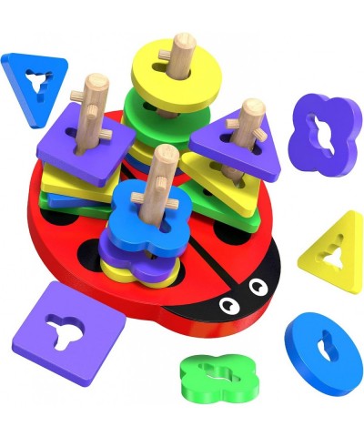 Montessori Toys for Todders Sorting Stacking Stem Toys Ladybug and Tree Fork Design Early Learning Toys for Preschool Kids Bi...