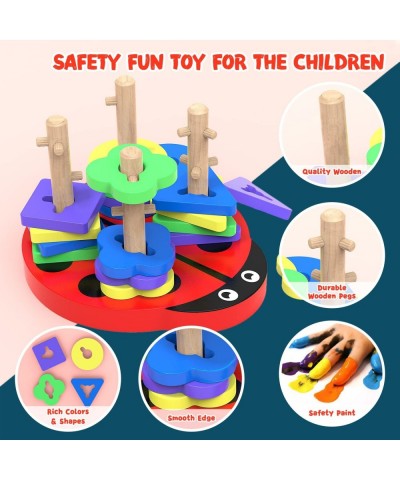 Montessori Toys for Todders Sorting Stacking Stem Toys Ladybug and Tree Fork Design Early Learning Toys for Preschool Kids Bi...