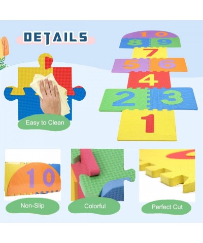 Hopscotch Playmat Foam Interlocking Puzzle Floor Mat - 10 Large Number Tiles (12" by 12" Square Blocks) $42.52 Puzzle Play Mats