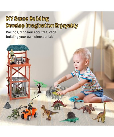 Dinosaur Toys for Kids Dinosaurs Figures Playset with trex Soldier Lab Dino cage Hunting Vehicle Create a Dino World Educatio...