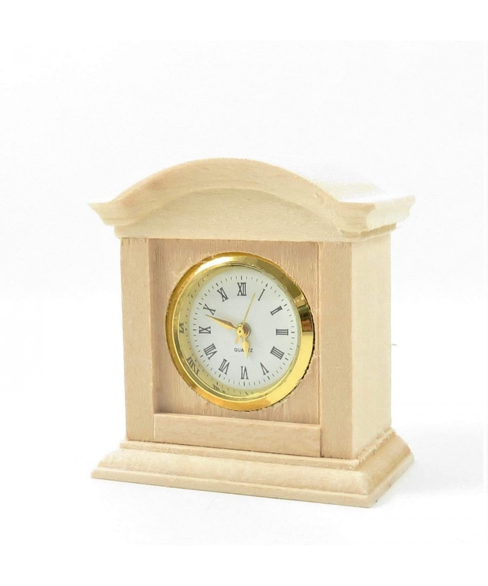 Dollhouse Working Mantle Clock Unfinished Bare Wood Living Room Accessory $43.19 Dollhouse Accessories