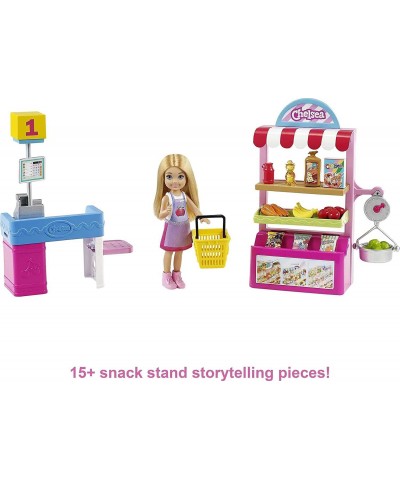 Chelsea Can Be Snack Stand Playset with Blonde Chelsea Doll (6-in) 15+ Pieces: Snack Stand Register Food Items Shopping Baske...