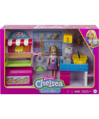 Chelsea Can Be Snack Stand Playset with Blonde Chelsea Doll (6-in) 15+ Pieces: Snack Stand Register Food Items Shopping Baske...