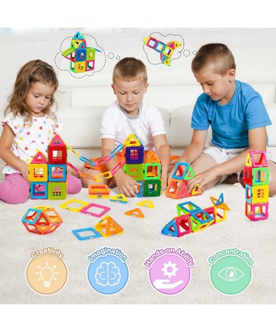 Magnetic Tiles 72PCS STEM Toddler Toys for 3+ Year Old Boys and Girls Kids Castle Magnet Building Blocks Game Educational Sta...