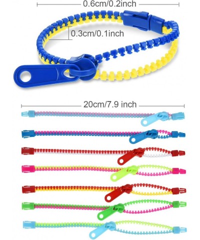 60 Pieces Zipper Bracelet Friendship Fidget Bracelet Party Sensory Bracelet Toys Favors for School Students Kids Birthday Mix...