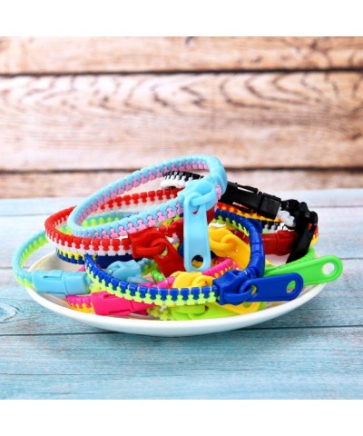 60 Pieces Zipper Bracelet Friendship Fidget Bracelet Party Sensory Bracelet Toys Favors for School Students Kids Birthday Mix...