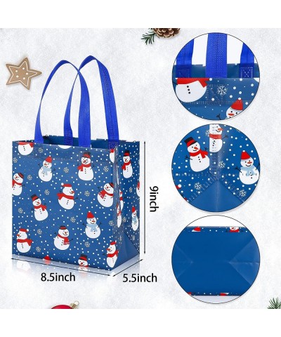 16 Pack Small Christmas Gift Bags with Tissue Paper Non-Woven Christmas Treat Bags Reusable Tote Bags with Handles for Kids C...