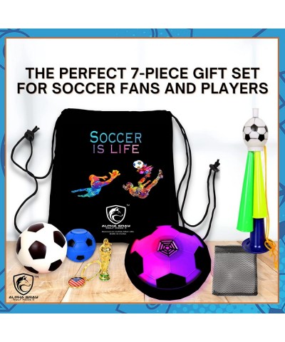 Soccer Gifts (Pack of 7) - Durable Hover Soccer Ball with Trophy Keychain Soccer Spinner and Cheering Horn for Outdoor and In...