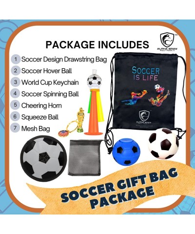 Soccer Gifts (Pack of 7) - Durable Hover Soccer Ball with Trophy Keychain Soccer Spinner and Cheering Horn for Outdoor and In...