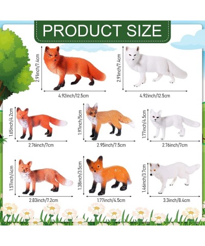 8 Pieces Fox Animal Toy Figures Set Realistic Arctic Fox Red Foxes Animal Figures Jungle Animal Fox Playset Cake Topper Party...