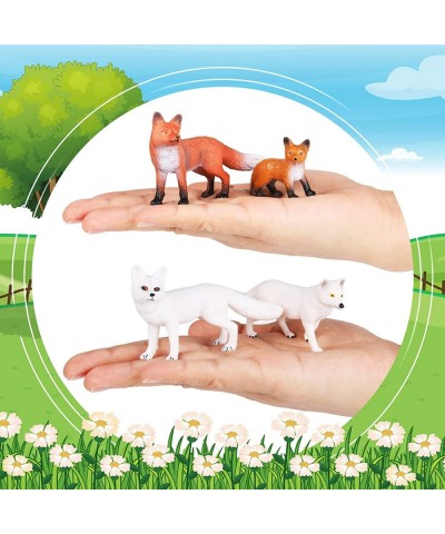 8 Pieces Fox Animal Toy Figures Set Realistic Arctic Fox Red Foxes Animal Figures Jungle Animal Fox Playset Cake Topper Party...