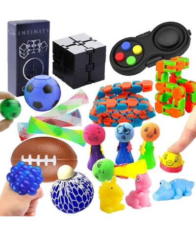 14 Pieces Sensory Fidget Toys Set include Infinity Cube Fidget Pad Stress Balls Mesh Marble Toy for ADHD ADD Anxiety Autism K...