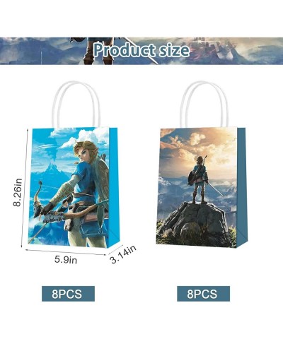 16pcs Zelda Party Favor Bags Anime Game Fans Birthday Paper Gift Bags with Handles for Legend of Zelda Themed Party Decoratio...