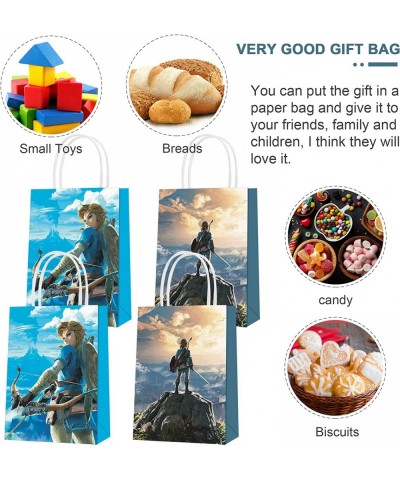 16pcs Zelda Party Favor Bags Anime Game Fans Birthday Paper Gift Bags with Handles for Legend of Zelda Themed Party Decoratio...