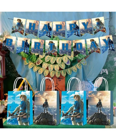 16pcs Zelda Party Favor Bags Anime Game Fans Birthday Paper Gift Bags with Handles for Legend of Zelda Themed Party Decoratio...