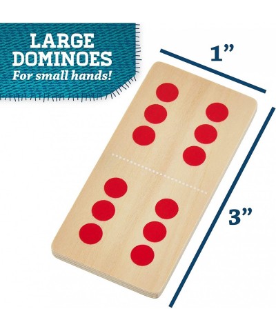 Busy Barnyard Wooden Dominoes - Reversible! Classic and Matching Games (28pcs) $26.16 Domino & Tile Games