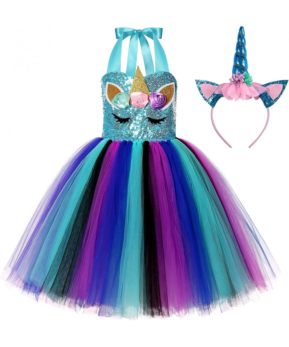 Unicorn Costume for Girls Rainbow Unicorn Dress Birthday Halloween Party Outfits with Headband $27.65 Kids' Costumes