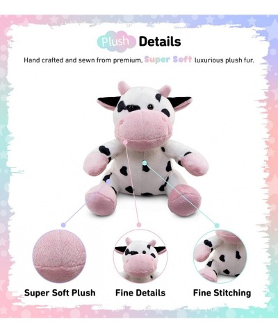 DolliBu Plush Cow Stuffed Animal - Soft Fur Huggable Sitting Cow Adorable Playtime Cow Plush Toy Cute Farm Life Cuddle Gifts ...