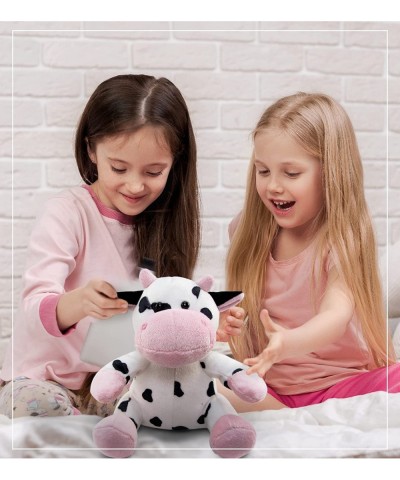 DolliBu Plush Cow Stuffed Animal - Soft Fur Huggable Sitting Cow Adorable Playtime Cow Plush Toy Cute Farm Life Cuddle Gifts ...