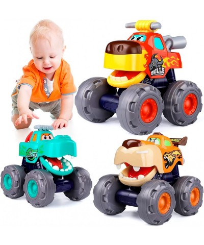 Toy Cars for 1 2 3 Year Old Boys 3 Pack Monster Trucks for Kids Toddlers 1-4 Pull Back Cars in Park Camp Baby Toys 12 18 Mont...