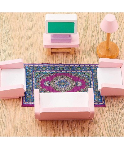 22Pcs Dollhouse Furniture Set 112 Dollhouse Decoration 1Pc Wooden Dining Table and 4Pcs Chair 1Pc Mini Carpet Turkey Rugs 4Pc...