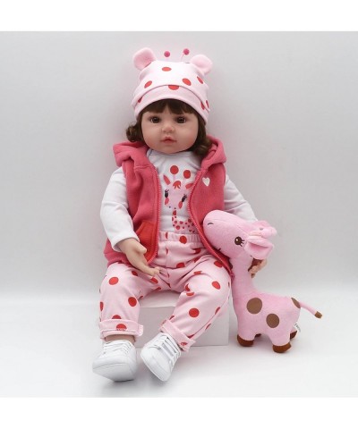 Pinky 24 inch 61cm Lovely Reborn Baby Girl Doll Reborn Toddler Realistic Looking Lifelike Baby Doll Vinyl Soft Silicone Babie...