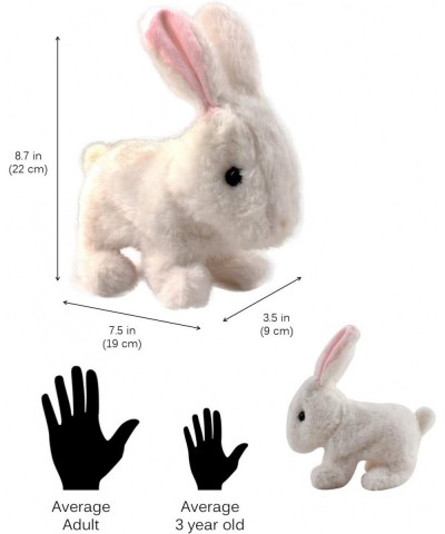 Playful Bunny Hops Around Makes Sounds Wiggles Ears And Nose Cute Interactive Rabbit Kids Soft Cuddly Electronic Pet Battery ...