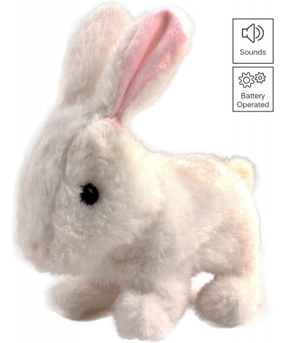 Playful Bunny Hops Around Makes Sounds Wiggles Ears And Nose Cute Interactive Rabbit Kids Soft Cuddly Electronic Pet Battery ...