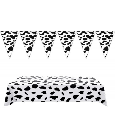 Cow Print Party Supplies Include 1PCS Cow Print Banner and 1PCS Cow Table Cover Tablecloth for Kid's Cow Print Birthdays Part...