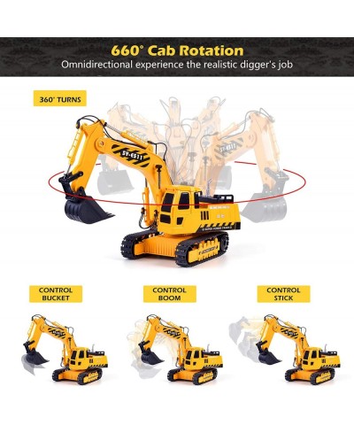 Remote Control Excavator RC Toy 1:20 RC Excavator Toy 3 Separate Motors Construction Tractor 11 Channel Rechargeable RC Truck...