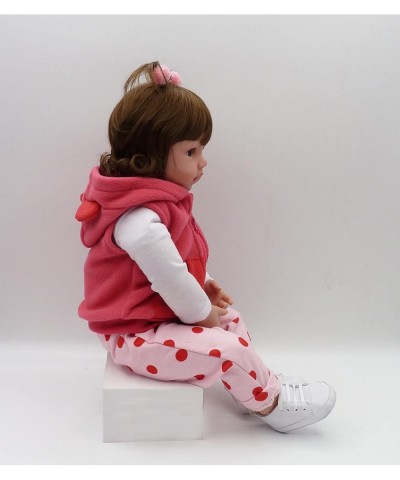 Pinky 24 inch 61cm Lovely Reborn Baby Girl Doll Reborn Toddler Realistic Looking Lifelike Baby Doll Vinyl Soft Silicone Babie...