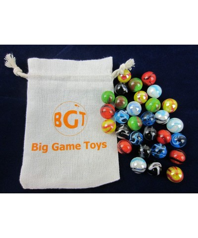 Big Game ~30 Deluxe Replacement Marbles (with Drawstring Storage Bag) Solid Glass Aggravation Wahoo Dirty Marbles Chinese Che...