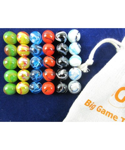 Big Game ~30 Deluxe Replacement Marbles (with Drawstring Storage Bag) Solid Glass Aggravation Wahoo Dirty Marbles Chinese Che...