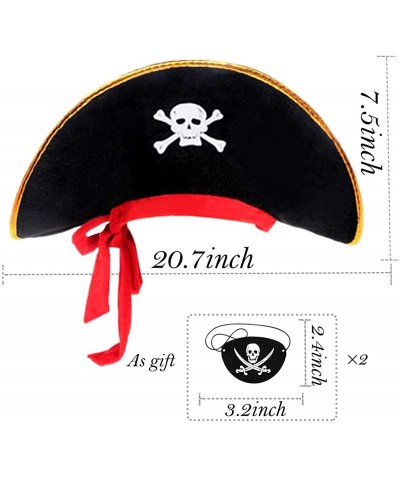 2pcs Pirate Hat With Pirate Eye Patch- Classic Skull Print Cosplay Pirate Funny Costume Cap- Pirate Accessories $26.46 Kids' ...