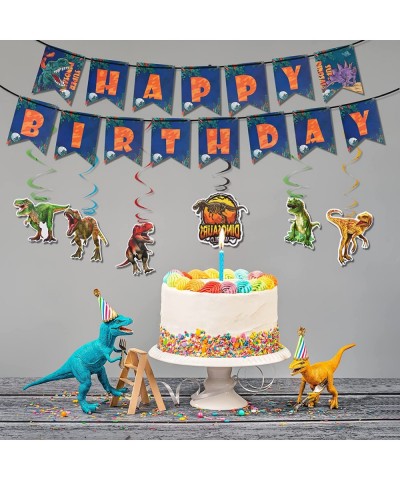 212 Pieces Dinosaur 3rd Birthday Party Supplies Includes Plates Napkins Cups Utensils Tablecloth Swirls Straws Birthday Banne...