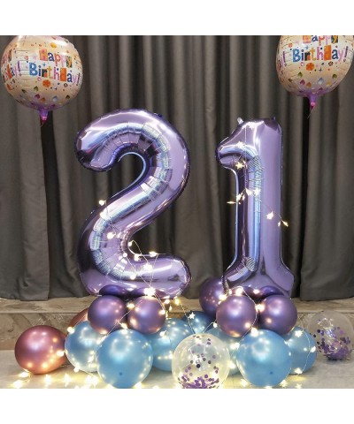 40 Inch Purple number Helium Foil Birthday Party Digit Balloons (Purple 1) $14.93 Kids' Party Decorations