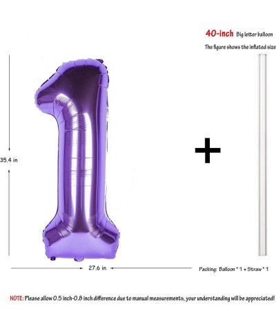 40 Inch Purple number Helium Foil Birthday Party Digit Balloons (Purple 1) $14.93 Kids' Party Decorations