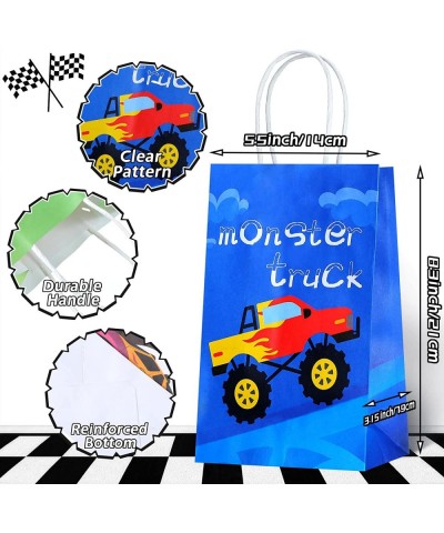 16 Pcs Truck Party Favor Bags Truck Themed Party Treat Bags with Handles Racing Truck Goodie Bags Racing Car Party Paper Gift...