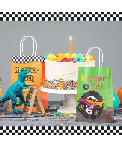 16 Pcs Truck Party Favor Bags Truck Themed Party Treat Bags with Handles Racing Truck Goodie Bags Racing Car Party Paper Gift...