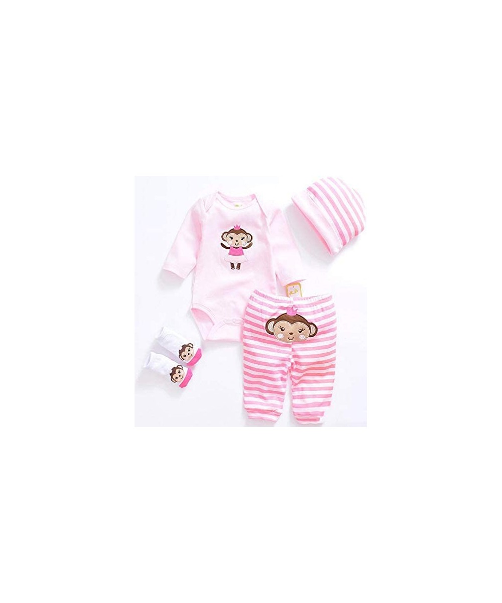 Reborn Baby Doll Clothes for 20- 22 inch Reborn Doll Girl Pink Monkey Outfit Accessories 4 Pieces $28.76 Doll Accessories