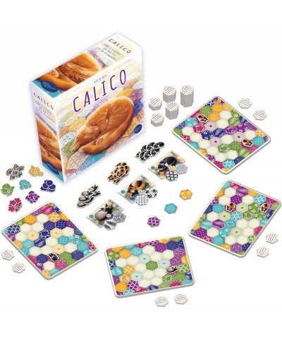 Calico Board Game Award Winning Strategy Game Sew Your Quilt to Score Points Family Fun Easy to Learn Solo Play Ages 8+ 1-4 P...