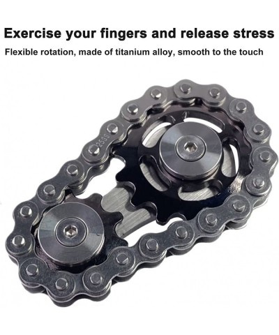 Bike Chain Gear Fidget Spinner Metal Sprocket Chain Fidget Toy Stress Anxiety Relief Fidget Toy Focus Finger Spinning Toy Sta...