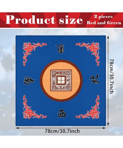 2 Pcs Universal Mahjong Mat Mahjong Table Cover Slip Resistant Mat Table Reduction Mahjong Pad for Game 30.7 x 30.7 Inches (B...