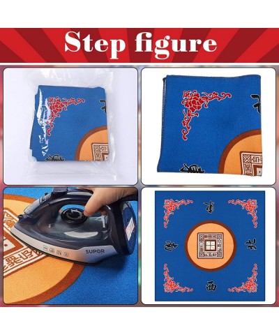 2 Pcs Universal Mahjong Mat Mahjong Table Cover Slip Resistant Mat Table Reduction Mahjong Pad for Game 30.7 x 30.7 Inches (B...