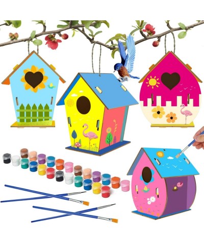 Kids Activities Art and Crafts for Kids 4-Pack DIY Bird House Kit for Children to Build and Paint Creative Art Projects Party...