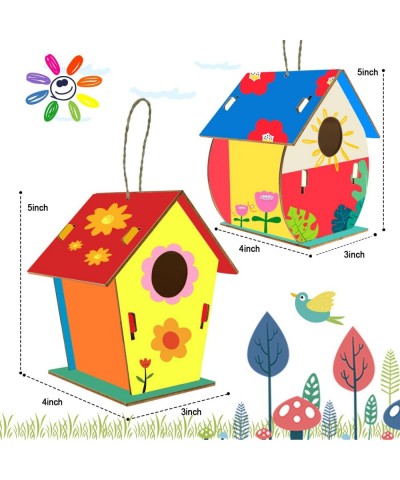 Kids Activities Art and Crafts for Kids 4-Pack DIY Bird House Kit for Children to Build and Paint Creative Art Projects Party...