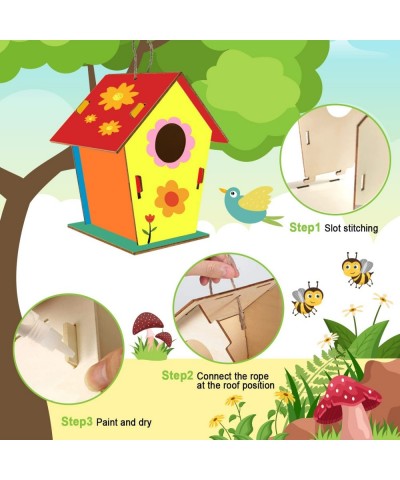 Kids Activities Art and Crafts for Kids 4-Pack DIY Bird House Kit for Children to Build and Paint Creative Art Projects Party...